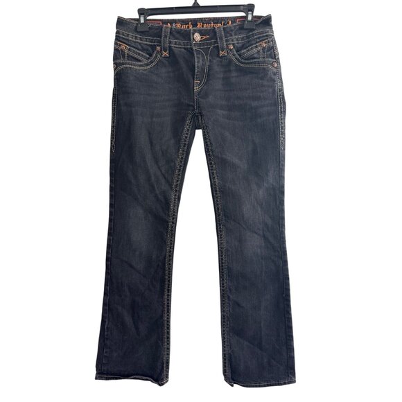 Rock Revival Gwen Bootcut Jeans Dark Wash Size 30 Cotton Blend Contrast Stitchin - Picture 2 of 10